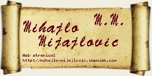 Mihajlo Mijajlović vizit kartica